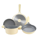 AKIS - LE MACARON Küchenset aus Aluminiumguss 3tlg. Topf+Pfannen Gelb
