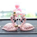 AKIS HOME resin car decoration 3-piece set pink flamingos