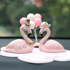 AKIS HOME resin car decoration 3-piece set pink flamingos