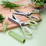 AKIS HOME scissors kitchen scissors stainless steel scissors herb with 5 blades