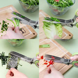 AKIS HOME scissors kitchen scissors stainless steel scissors herb with 5 blades