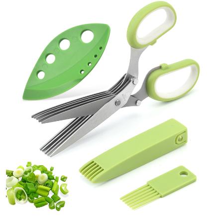 AKIS HOME scissors kitchen scissors stainless steel scissors herb with 5 blades