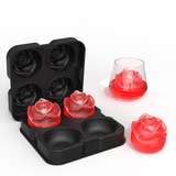 AKIS HOME 4 COMPARTMENT ice cube mold in rose design