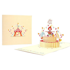 AKIS HOME Carte de Voeux 3D Gâteau Clown