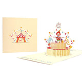 AKIS HOME Carte de Voeux 3D Gâteau Clown