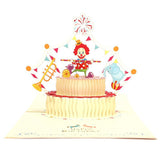 AKIS HOME 3D Greeting Card Clown Cake