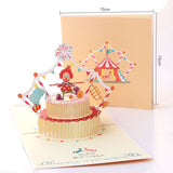 AKIS HOME Carte de Voeux 3D Gâteau Clown