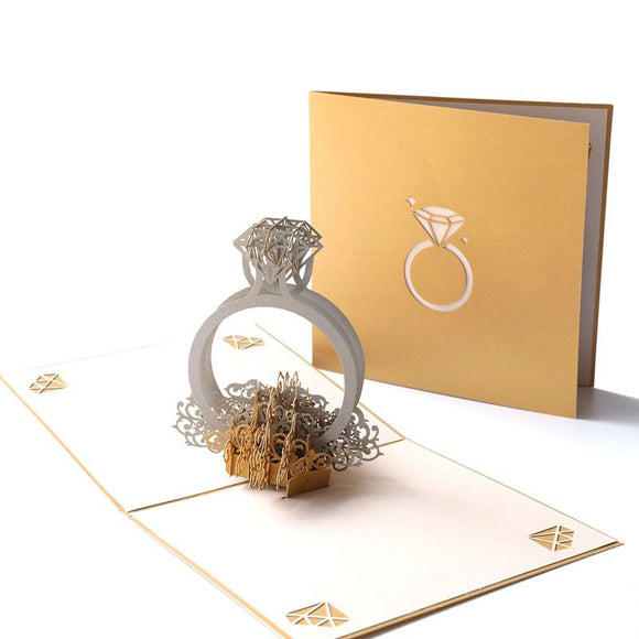 AKIS HOME 3D Greeting Card Diamond Ring