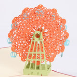 AKIS HOME 3D Greeting Card Orange Ferris Wheel