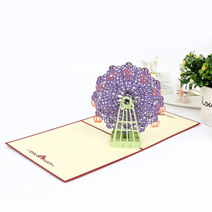 AKIS HOME 3D Greeting Card Purple Ferris Wheel