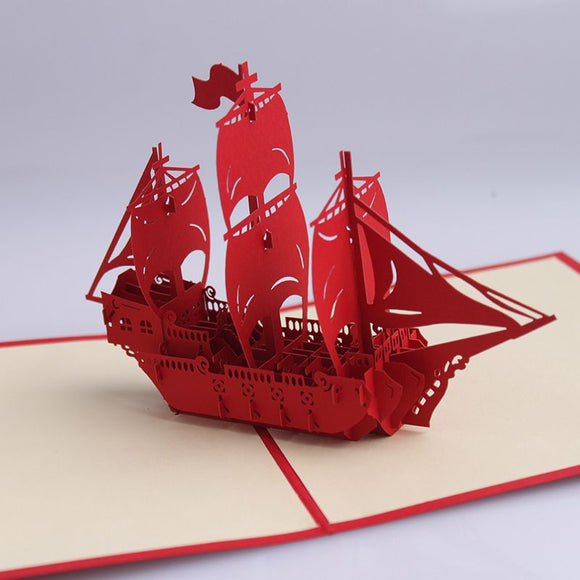 AKIS HOME 3D Greeting Card Sailing Boat