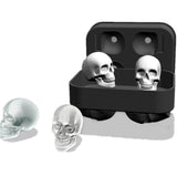 AKIS HOME 3D-Totenkopf mit 4 FACH Eisformen mit Deckel, aus Silikon