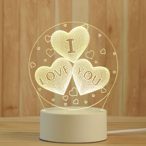 AKIS HOME Lampe 3D pour Enfants Veilleuse Cadeau Lampe de Table Décoration de Fête Trois Centres