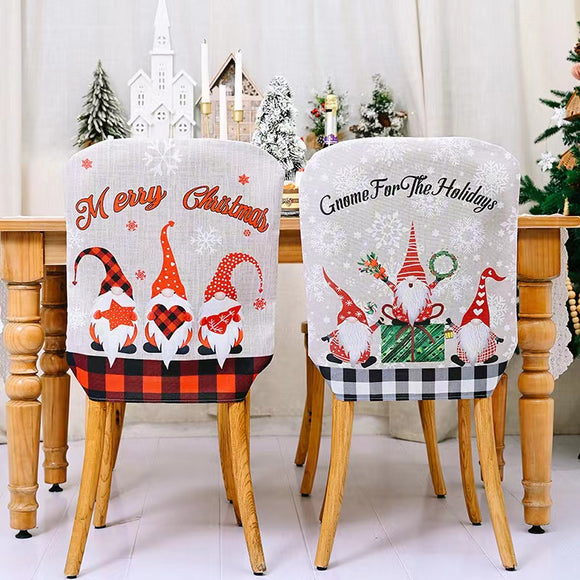 AKIS HOME Christmas Decorations Chair Covers, Set of 4 Chair Covers Decoration for Christmas Holiday Festive Wedding Santa Claus Pattern