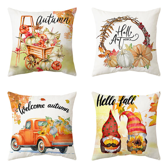 AKIS HOME Pillowcase 4pc Set 45 x 45 cm Pumpkin