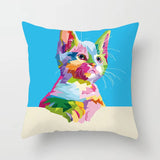 AKIS HOME cushion cover 4-piece set 45 x 45 cm Colorful cat