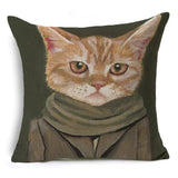 AKIS HOME housse de coussin 4 pièces 45 x 45 cm chat