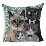 AKIS HOME cushion cover 4-piece set 45 x 45 cm cat