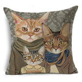 AKIS HOME housse de coussin 4 pièces 45 x 45 cm chat