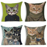 AKIS HOME cushion cover 4-piece set 45 x 45 cm cat