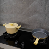 AKIS - LE MACARON cast aluminum kitchen set 2 pcs. Pot Ø20+pan Ø24 Yellow