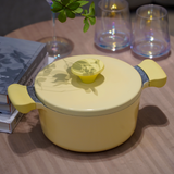 AKIS - LE MACARON set de cuisine en fonte d'aluminium 2 pcs. Casserole Ø20+casserole Ø24 Jaune