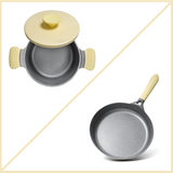 AKIS - LE MACARON cast aluminum kitchen set 2 pcs. Pot Ø20+pan Ø24 Yellow