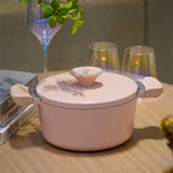 AKIS - LE MACARON set de cuisine en fonte d'aluminium 2 pcs. Casserole Ø20+casserole Ø24 rose