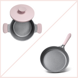 AKIS - LE MACARON Küchenset aus Aluminiumguss 2tlg. Topf Ø20+Pfanne  Ø24 Rosa