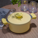 AKIS - LE MACARON set de cuisine en fonte d'aluminium 2 pcs. Casserole Ø20+casserole Ø28 jaune