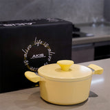 AKIS - LE MACARON cast aluminum kitchen set 2 pcs. Pot Ø20+pan Ø28 yellow