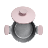 AKIS - LE MACARON Küchenset aus Aluminiumguss 3tlg. Topf+Pfannen Rosa 3 leicht zu reinigende, sichere antihaftbeschichtete Töpfe und Pfannen/Kochgeschirr-Sets 20 topf