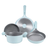 AKIS - LE MACARON cast aluminum kitchen set 3 pcs. Pot+pans blue