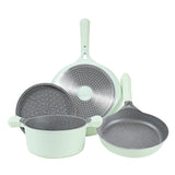 AKIS - LE MACARON set de cuisine en fonte d'aluminium 3 pcs. Casseroles+casseroles Vert