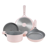 AKIS - LE MACARON cast aluminum kitchen set 3 pcs. Pot+pans pink