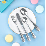 AKIS children's cutlery 4-piece set in silver colour