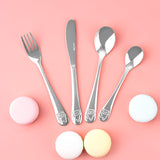 AKIS children's cutlery 4-piece set in silver colour