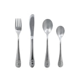 AKIS children's cutlery 4-piece set in silver colour