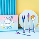 AKIS children's cutlery 4-piece set in bright colors