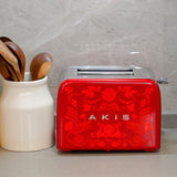 AKIS HOME Grille-pain La Fête Design, rouge vintage