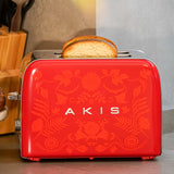 AKIS HOME Grille-pain La Fête Design, rouge vintage