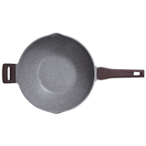 AKIS - Dynastie WOK aus Aluminiumguss mit Glasdeckel in der Farbe Rosagold Ø32 Roségold non stick deep fry pan wok with glass lid Induction AKIS_Berlin AKIS-Dynastie WOK Draufsicht