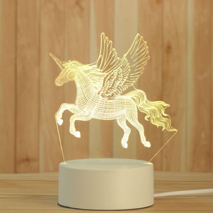 AKIS HOME 3D Lampe für Kinder Nachtlicht Geschenk Tischlampe Party Deko Pegasus