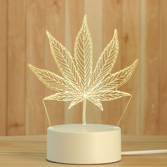 AKIS HOME Lampe 3D pour Enfants Veilleuse Cadeau Lampe de Table Décoration de Fête Feuilles d'Érable