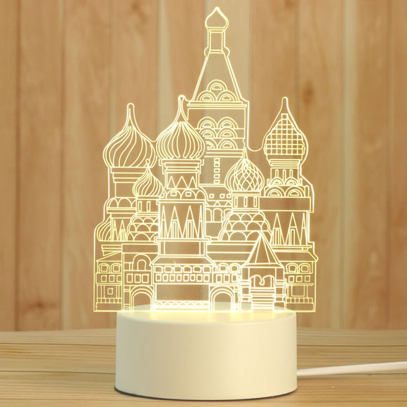 AKIS HOME 3D Lamp for Children Night Light Gift Table Lamp Party Decoration Castle