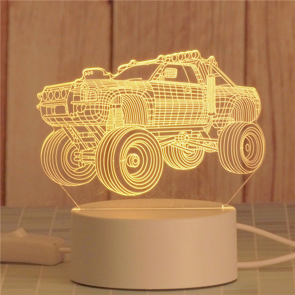 AKIS HOME Lampe 3D pour Enfants Veilleuse Cadeau Lampe de Table Décoration de Fête Camion