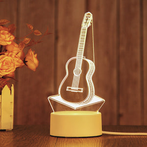 AKIS HOME lampe 3D pour enfants veilleuse cadeau lampe de table fête décoration guitare