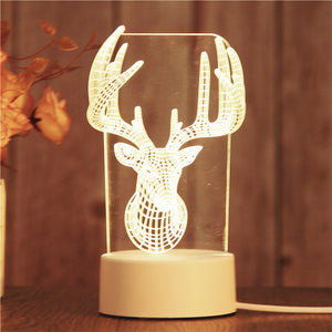 AKIS HOME 3D Lamp for Children Night Light Gift Table Lamp Party Decoration Deer Head