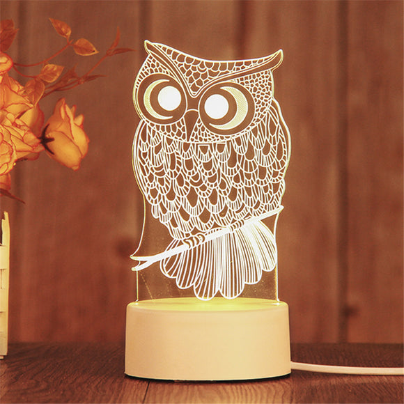 AKIS HOME lampe 3D pour enfants veilleuse cadeau lampe de table fête décoration hibou