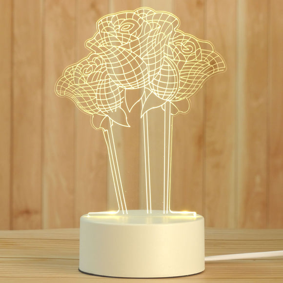 AKIS HOME Lampe 3D pour Enfants Veilleuse Cadeau Lampe de Table Décoration de Fête Rose